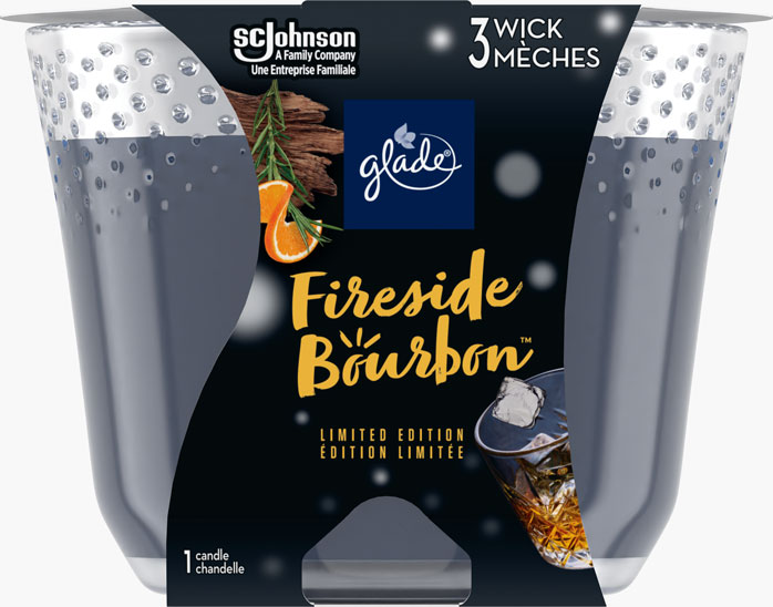 Glade® Holiday Triple Wick Candle - Fireside Bourbon™ 