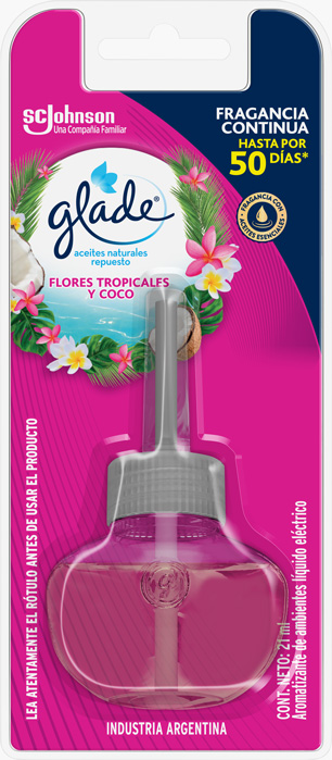 Glade® Aceites Naturales Flores Tropicales y Coco