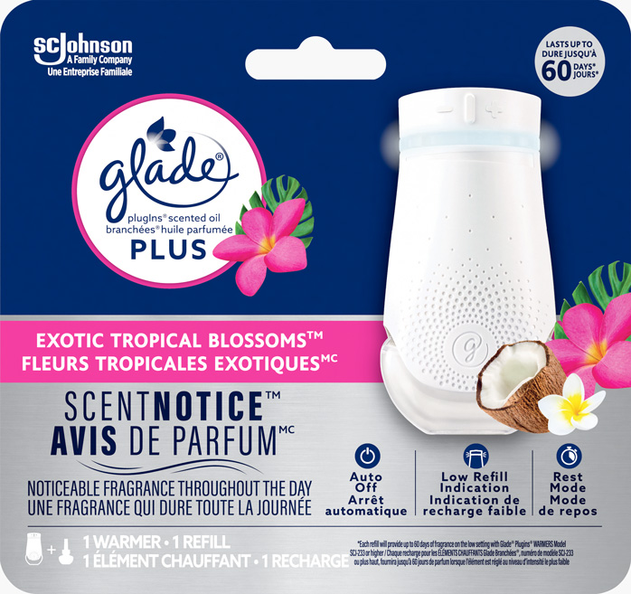 Glade Branchées® Huile parfumée Plus nécessaire de départ - Fleurs Tropicales Exotiques