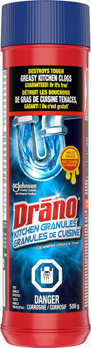 Drano® Granules de Cuisine Solvant de Bouchon