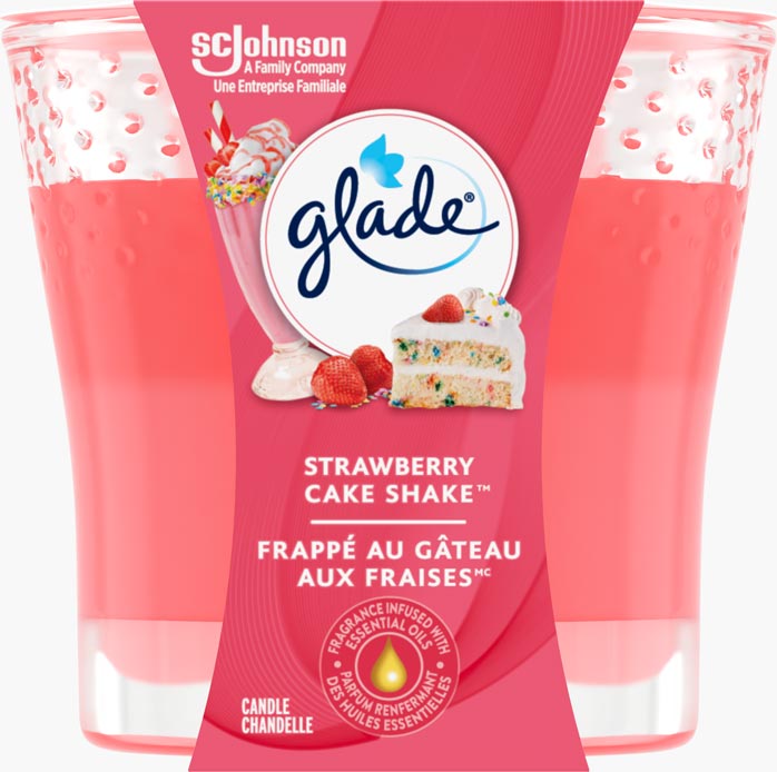 Glade® Chandelle - Frappé au gâteau aux fraises